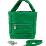 Zelená dámská kabelka vyrobená z ekologické kůže